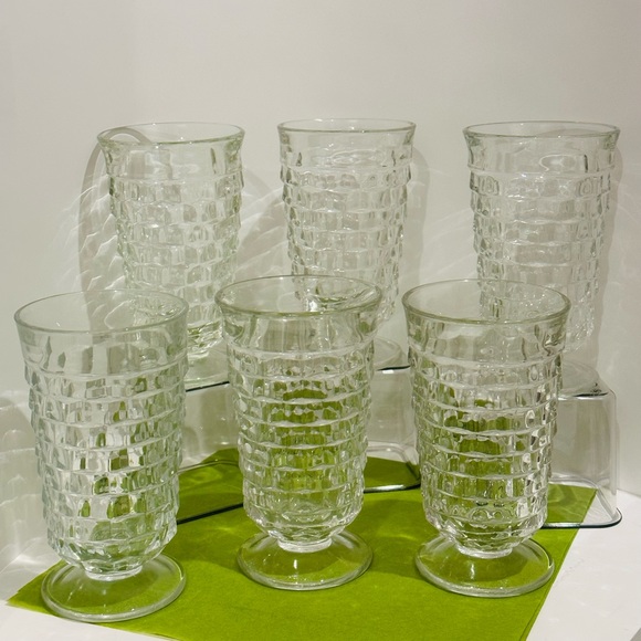Other - Vintage Indiana Whitehall Colony Cubist Set of Iced Tea & Juice Glasses 1960's